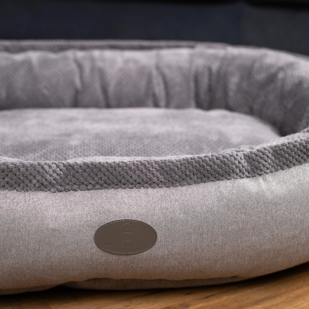 Harley & Cho Donut Soft Touch Gray овальный лежак для собак, сірий - M