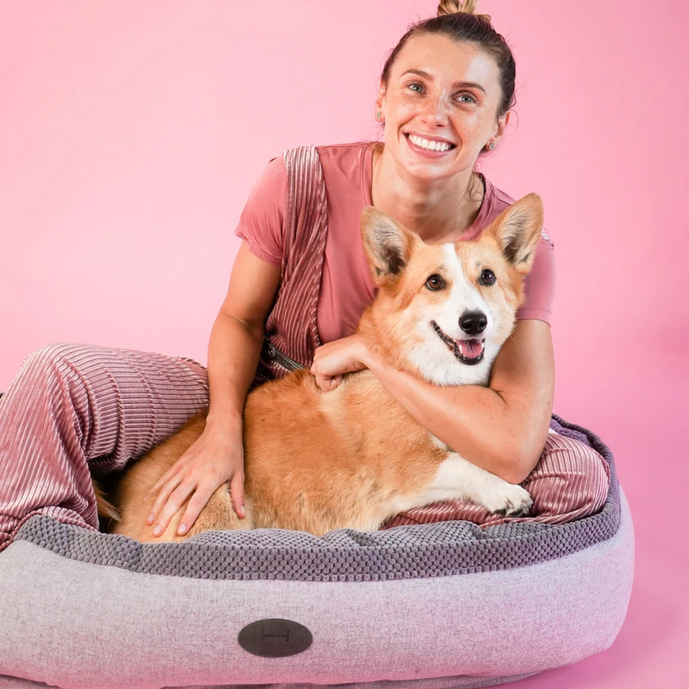 Harley & Cho Donut Soft Touch Gray овальный лежак для собак, сірий - L