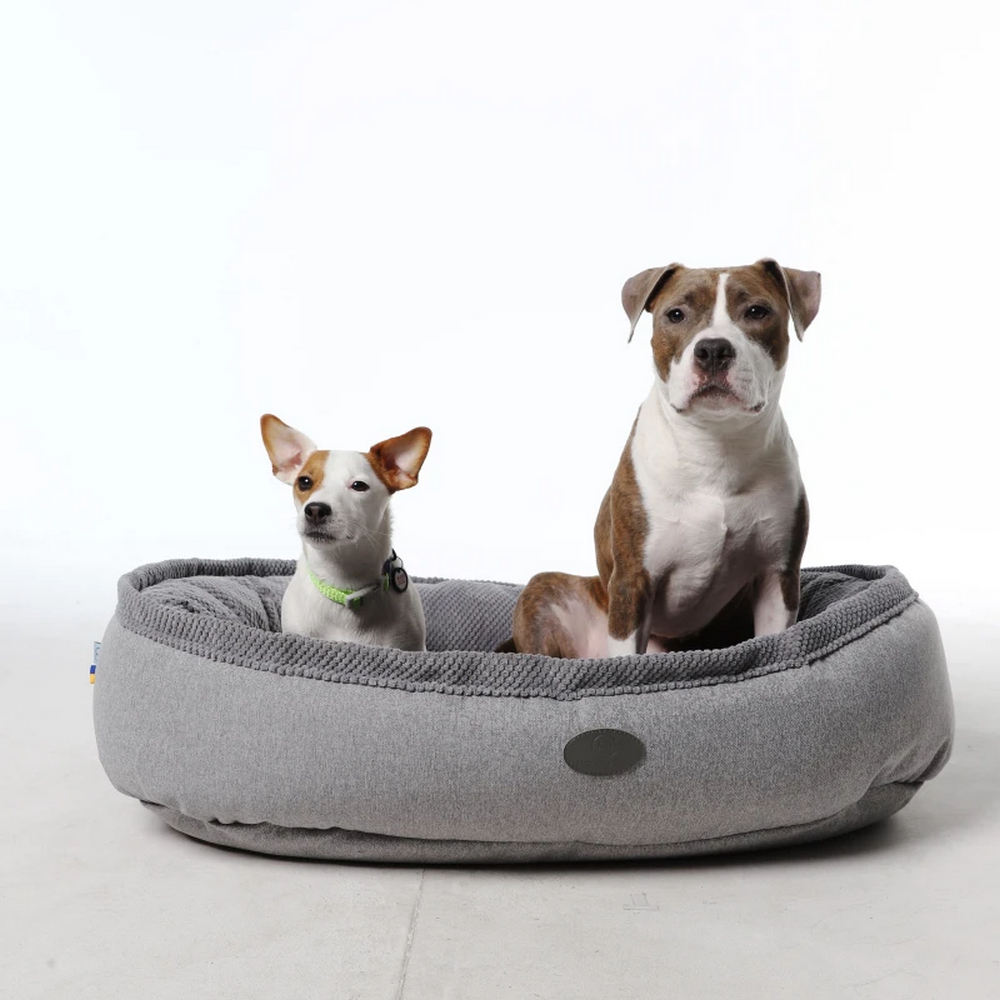 Harley & Cho Donut Soft Touch Gray овальный лежак для собак, сірий - L