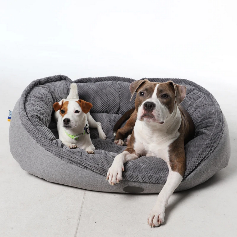 Harley & Cho Donut Soft Touch Gray овальный лежак для собак, сірий - L