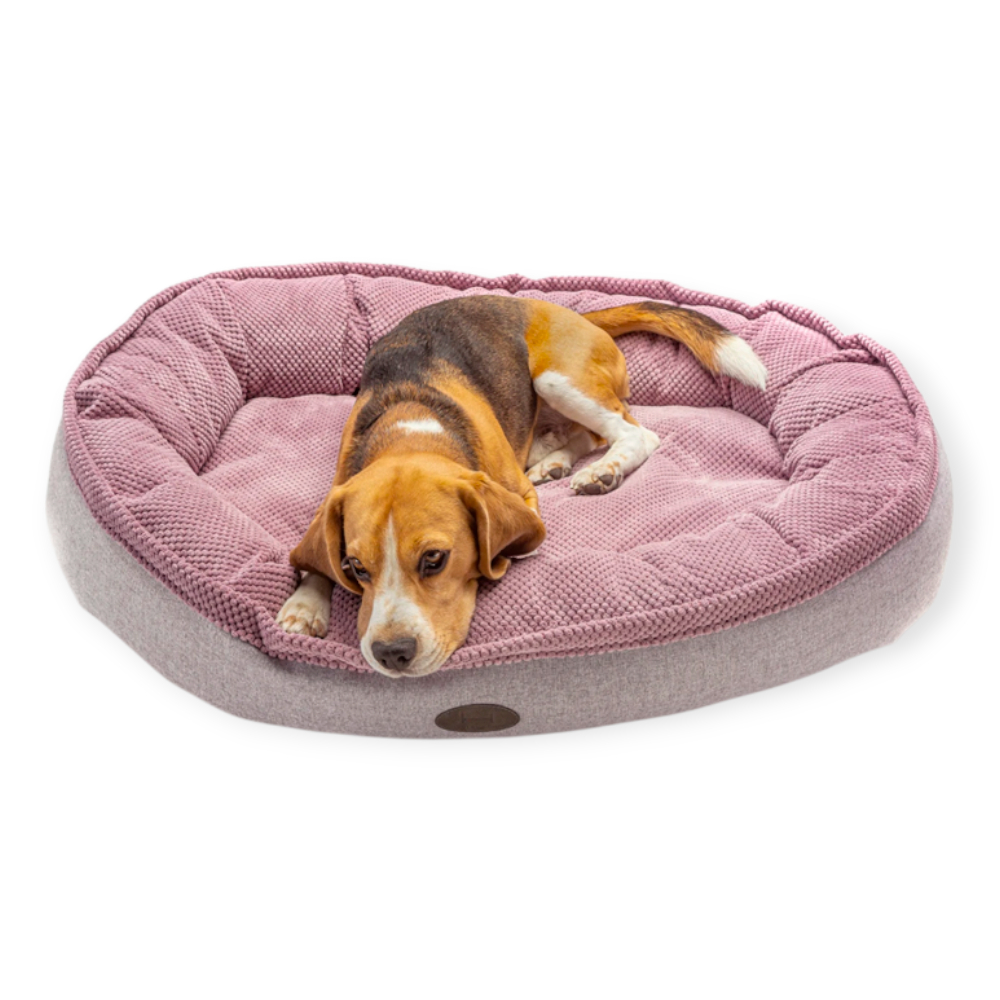 Harley & Cho Donut Soft Touch Pink овальный лежак для собак, рожевий - M