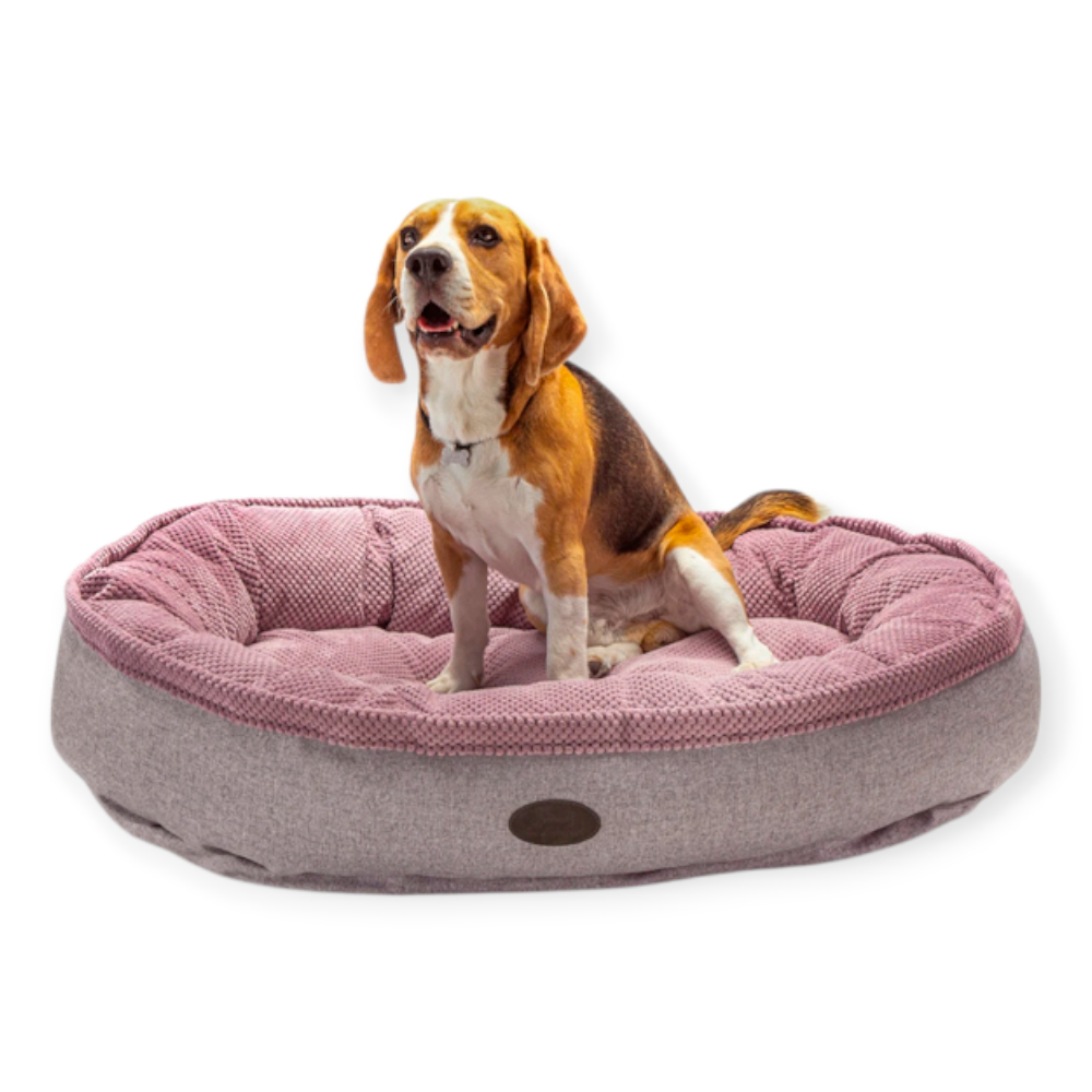 Harley & Cho Donut Soft Touch Pink овальный лежак для собак, рожевий - M