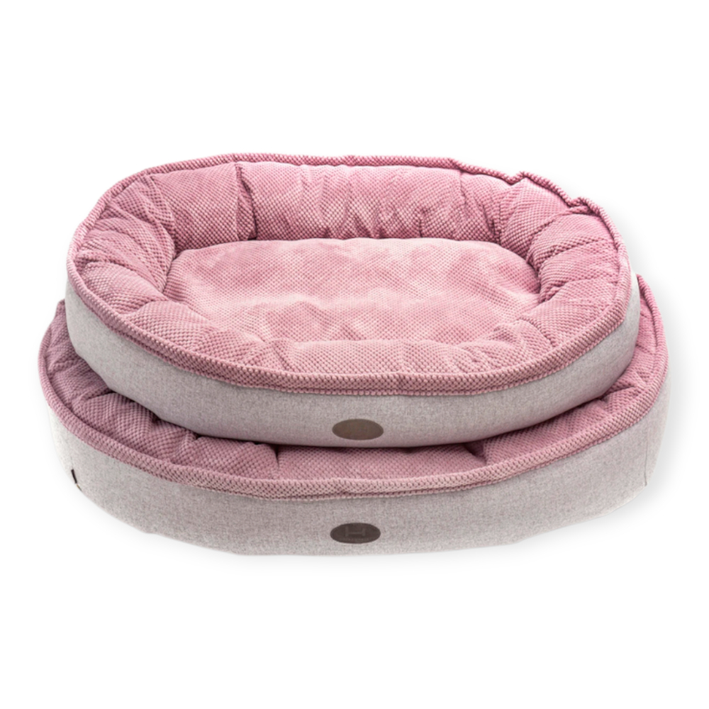 Harley & Cho Donut Soft Touch Pink овальный лежак для собак, рожевий - L