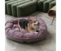 Harley & Cho Donut Soft Touch Pink овальный лежак для собак, рожевий - L