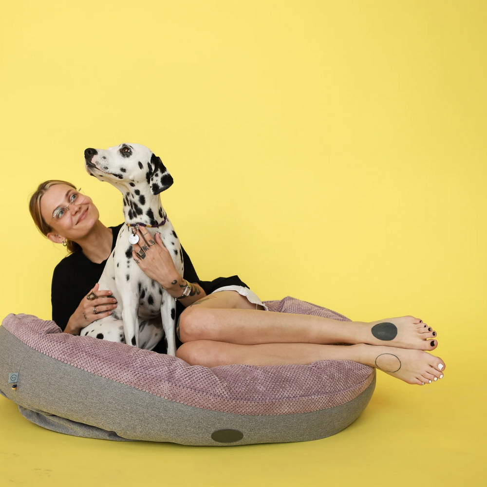 Harley & Cho Donut Soft Touch Pink овальный лежак для собак, рожевий - XL