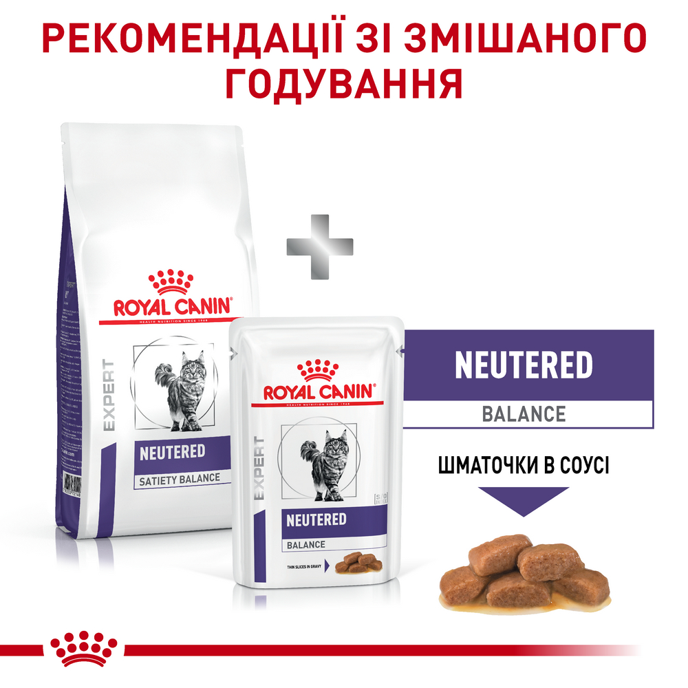 Royal Canin Neutered Satiety Balance дієта для котів при сечокам'яній хворобі - 400 г