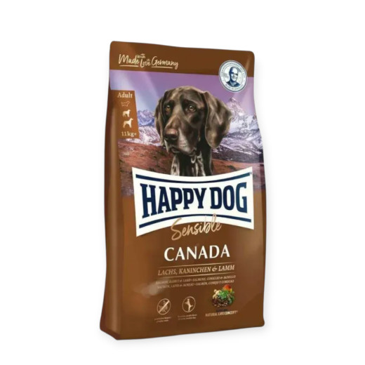 Happy Dog Sensible Canada корм для собак з чутливим травленням, з лососем, ягням та кроликом - 11 кг