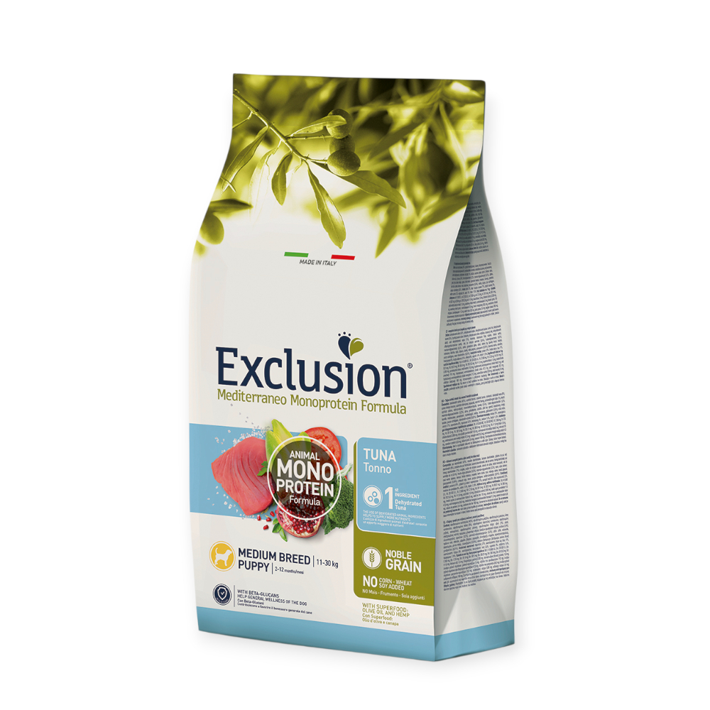 Exclusion Puppy Tuna Medium Breed корм для цуценят середніх порід, з тунцем - 3 кг