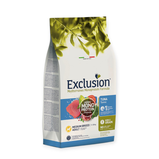 Exclusion Adult Tuna Medium Breed сухий корм для собак середніх порід, з тунцем - 12 кг