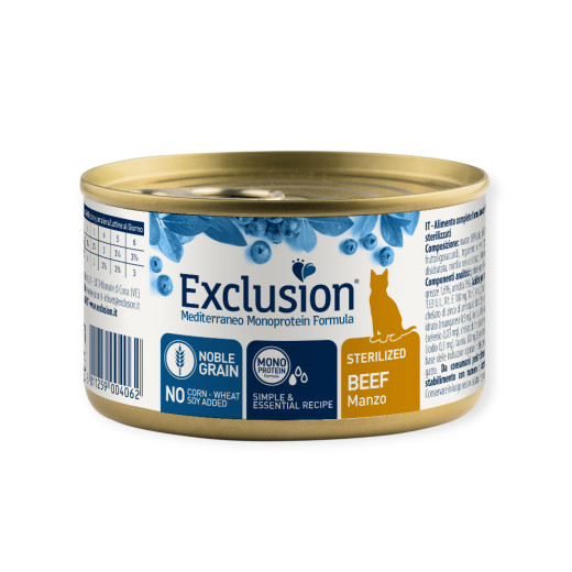 Exclusion Cat Sterilized Beef вологий корм для стерилізованих котів, з яловичиною - 85 г