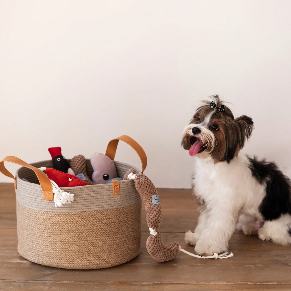 Harley & Cho Linen кошик джутовий для зберігання іграшок, сірий - 21х30 см