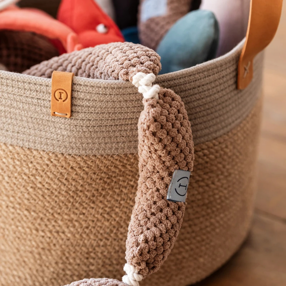 Harley & Cho Linen кошик джутовий для зберігання іграшок, сірий - 21х30 см