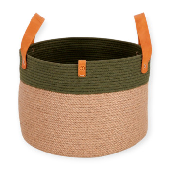 Harley & Cho Linen кошик джутовий для зберігання іграшок, оливковий - 21х30 см
