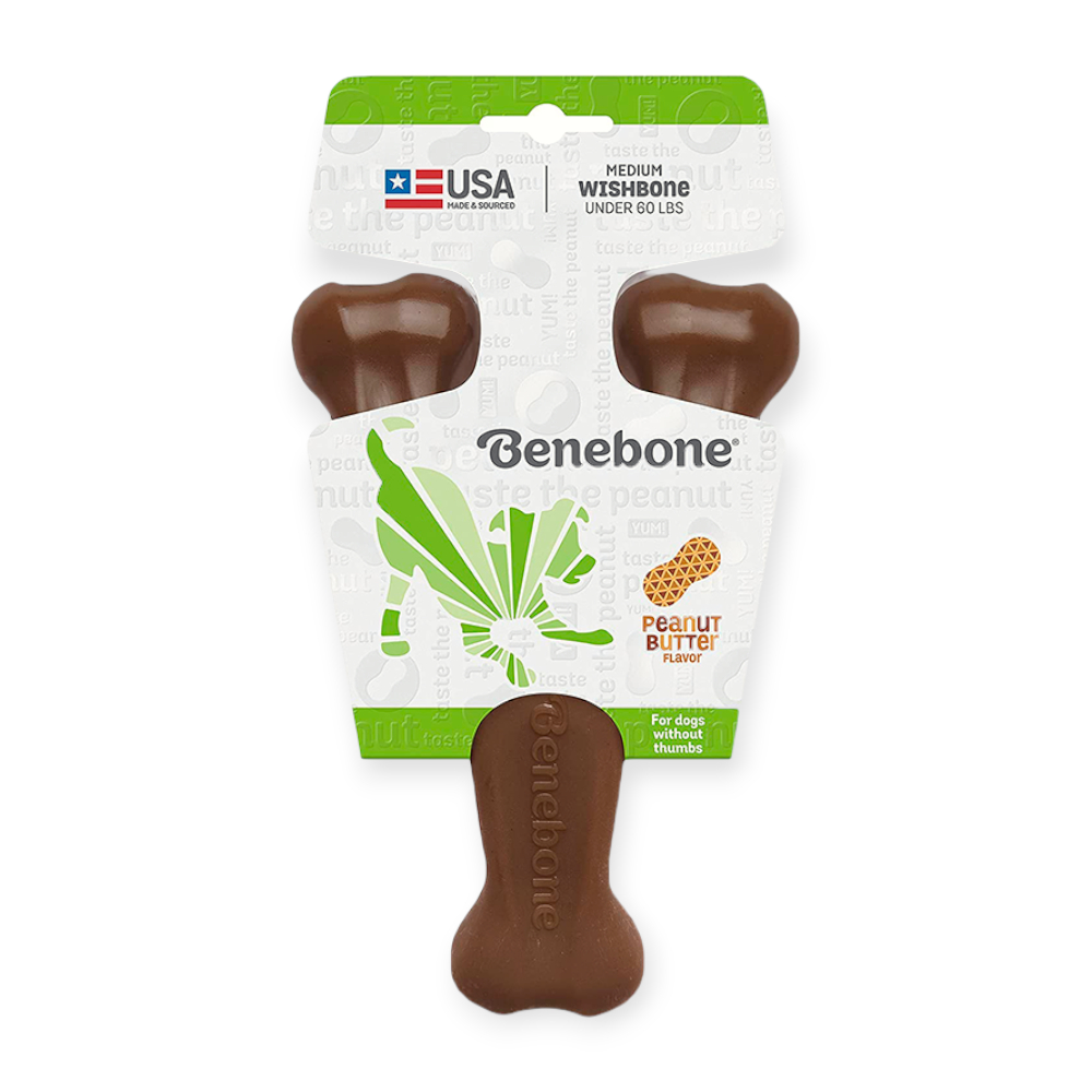 Benebone Wishbone Peanut Butter жувальна іграшка для собак, зі смаком арахісової пасти  - L