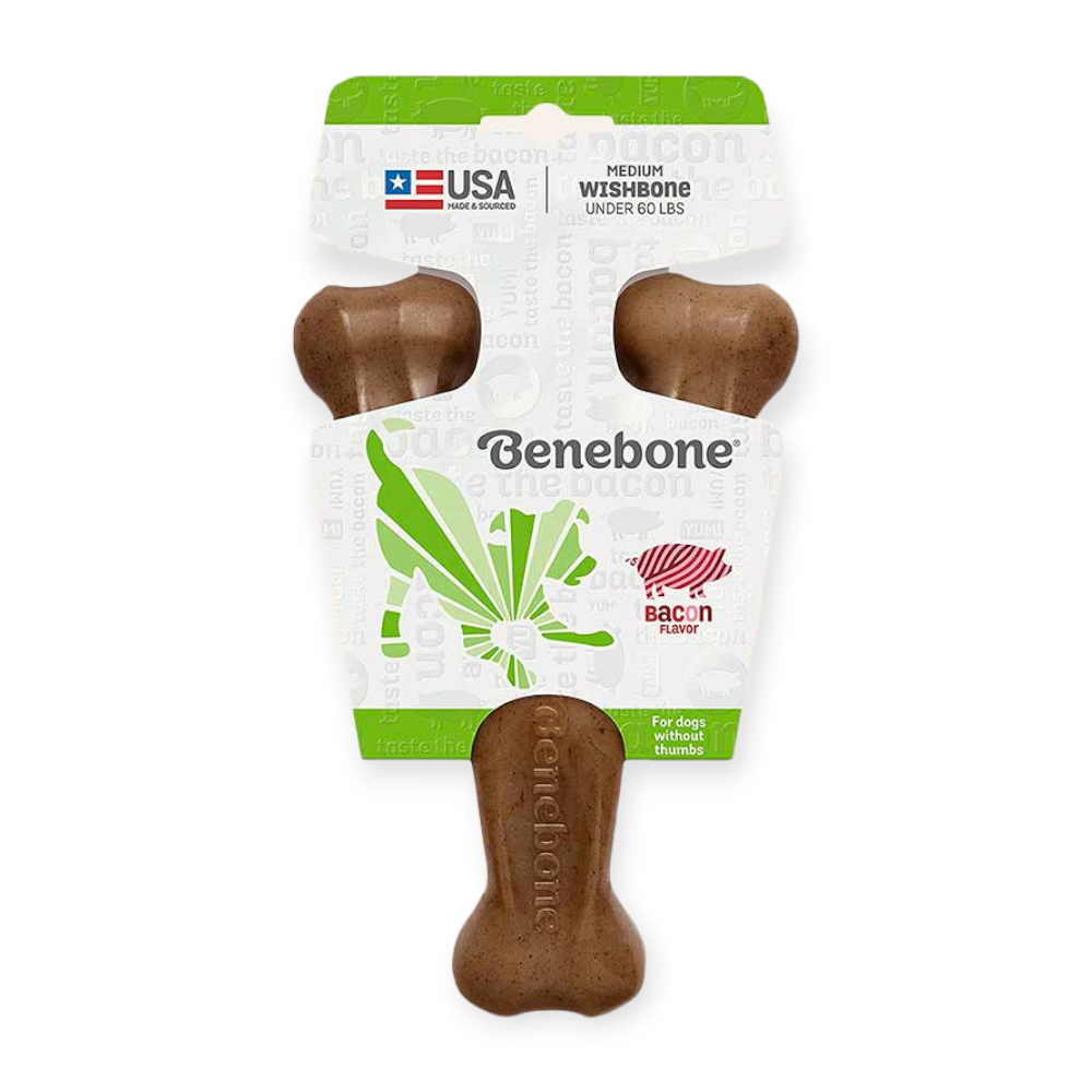 Benebone Wishbone Bacon жувальна іграшка для собак, зі смаком бекону  - L