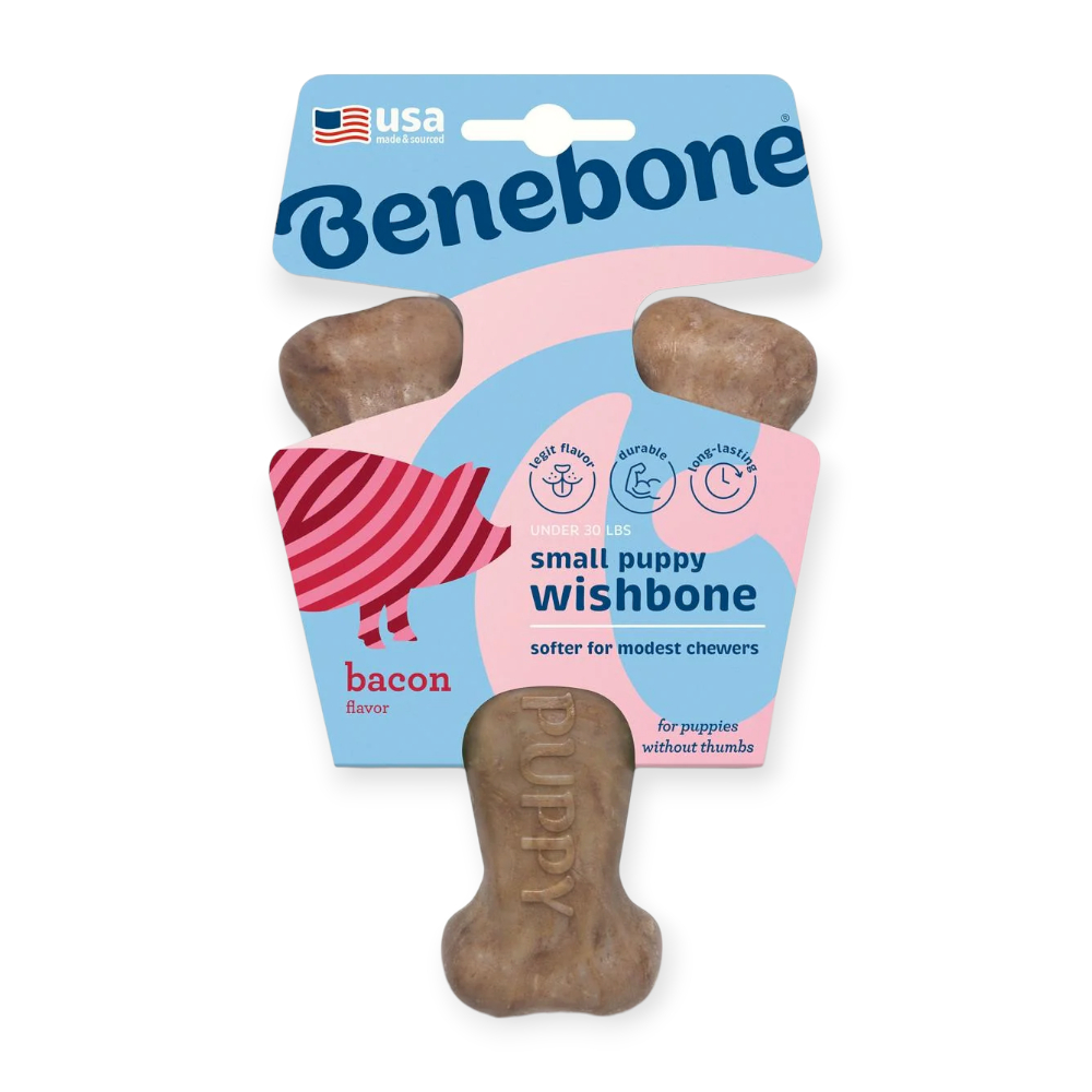 Benebone Puppy Wishbone Bacon жувальна іграшка для цуценят, зі смаком бекону - M